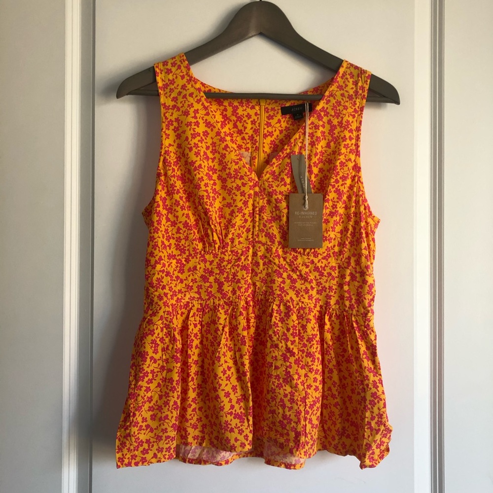 J Crew v-neck peplum floral top (never worn)